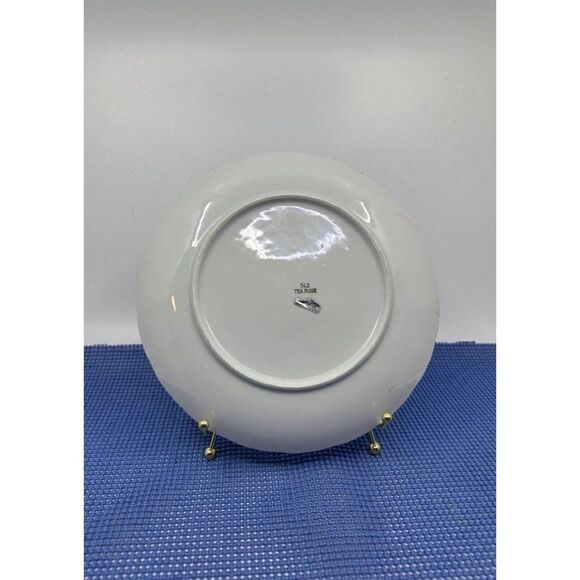 Jonas Roberts #542 Blue Tea Rose Round Snack Plates W/ Cups 8 Piece Set 9" - Picture 13 of 16